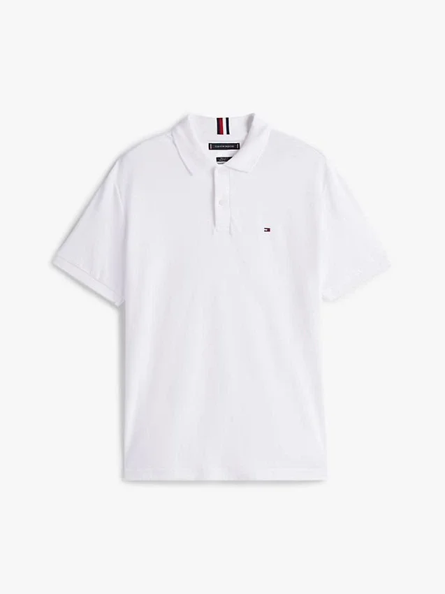 Polo de algodón liso de corte regular Polo de algodón liso de corte regular
