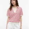 Polo de corte holgado con rayas jaspeadas