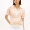 Polo de corte holgado con rayas jaspeadas