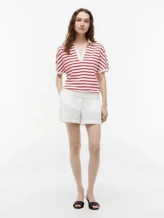 Polo de corte holgado con rayas jaspeadas