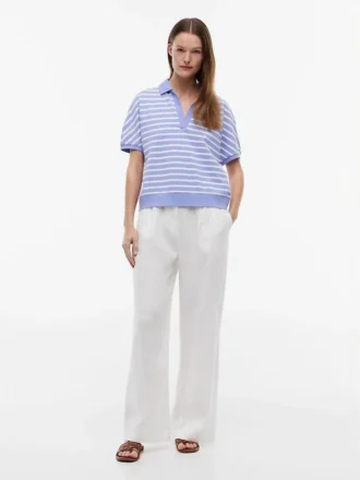 Polo de corte holgado con rayas jaspeadas