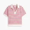Polo de corte holgado con rayas jaspeadas
