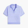 Polo de corte holgado con rayas jaspeadas