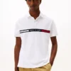 Polo de corte regular con rayas bordadas