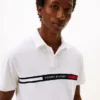 Polo de corte regular con rayas bordadas