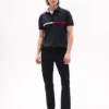 Polo de corte regular con rayas bordadas