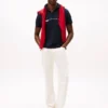Polo de corte regular con rayas bordadas