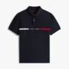Polo de corte regular con rayas bordadas