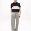 Polo de corte regular con rayas y logotipo de Tommy Polo de corte regular con rayas y logotipo de Tommy