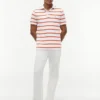 Polo de corte regular con rayas y tejido transpirable Polo de corte regular con rayas y tejido transpirable