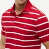 Polo de corte regular con rayas y tejido transpirable Polo de corte regular con rayas y tejido transpirable