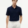 Polo de jacquard texturado de corte clásico Polo de jacquard texturado de corte clásico