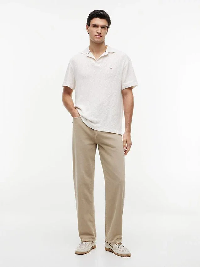 Polo de jacquard texturado de corte clásico Polo de jacquard texturado de corte clásico