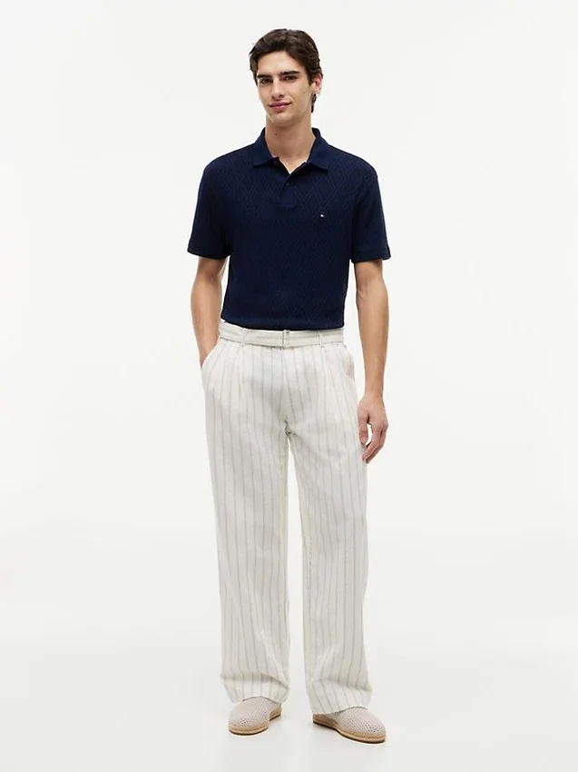 Polo de jacquard texturado de corte clásico Polo de jacquard texturado de corte clásico