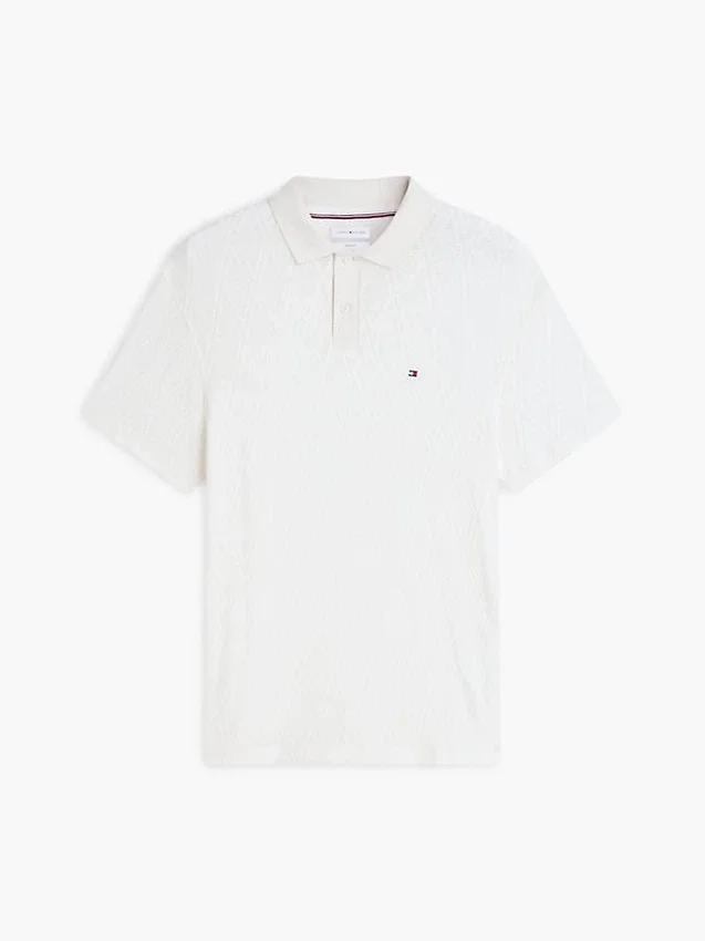 Polo de jacquard texturado de corte clásico Polo de jacquard texturado de corte clásico
