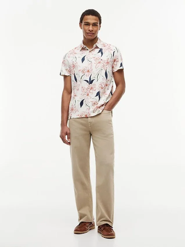 Polo de jersey con estampado floral de corte regular Polo de jersey con estampado floral de corte regular