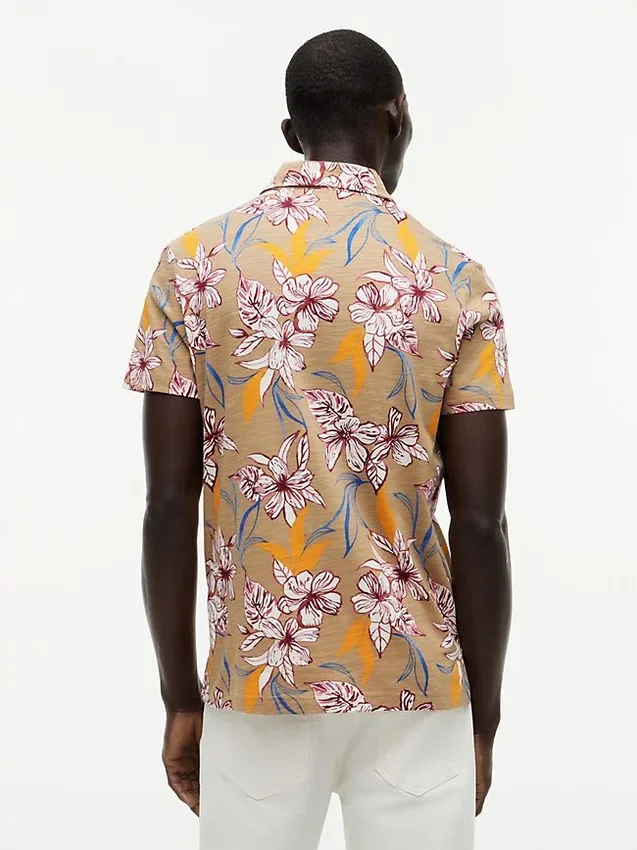 Polo de jersey con estampado floral de corte regular Polo de jersey con estampado floral de corte regular