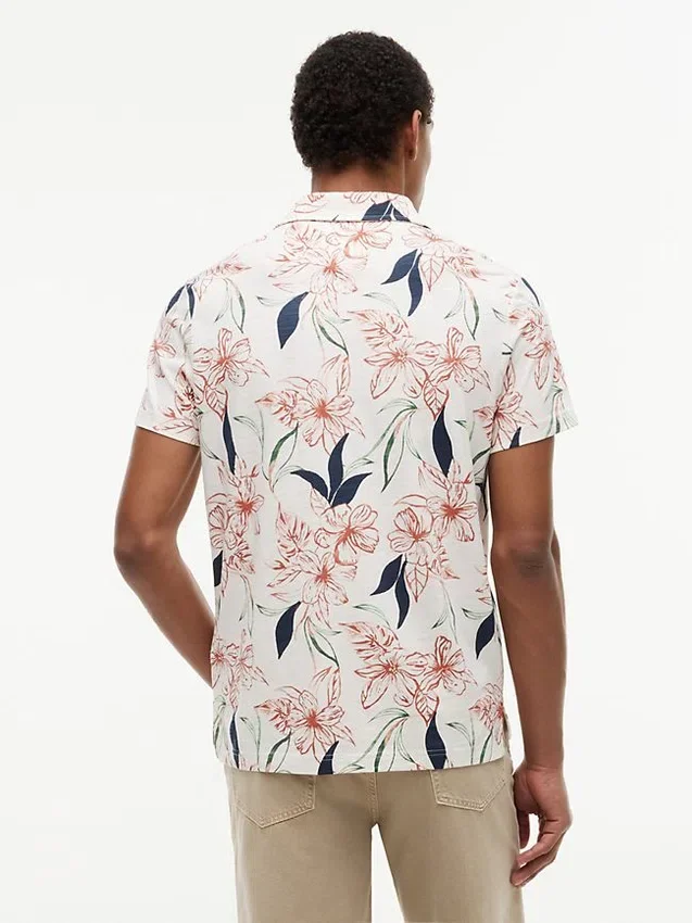 Polo de jersey con estampado floral de corte regular Polo de jersey con estampado floral de corte regular