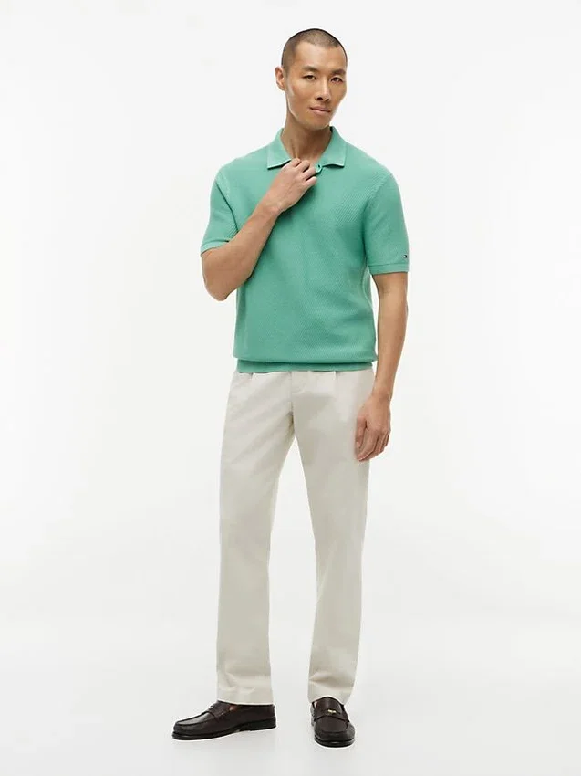 Polo de manga corta con tejido de gofre Polo de manga corta con tejido de gofre