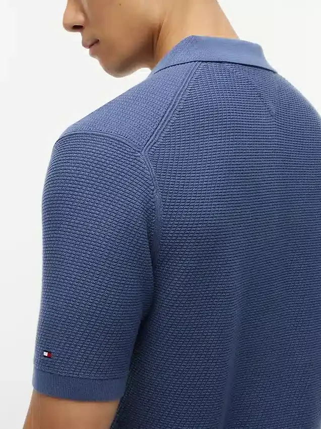 Polo de manga corta con tejido de gofre Polo de manga corta con tejido de gofre