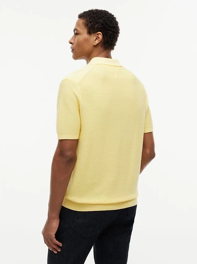 Polo de manga corta con tejido de gofre Polo de manga corta con tejido de gofre