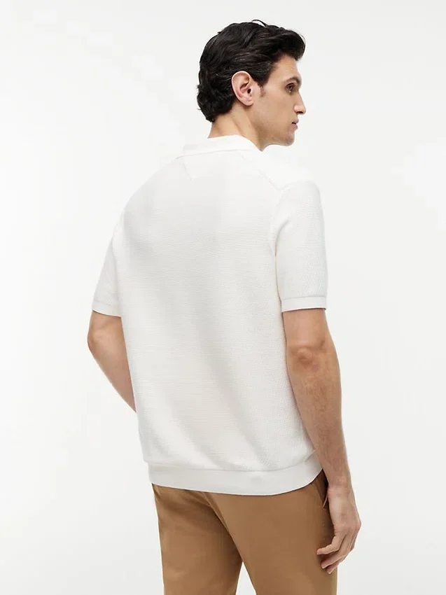 Polo de manga corta con tejido de gofre Polo de manga corta con tejido de gofre