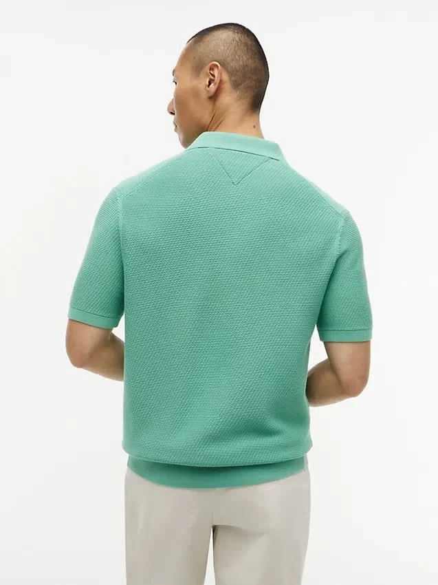 Polo de manga corta con tejido de gofre Polo de manga corta con tejido de gofre