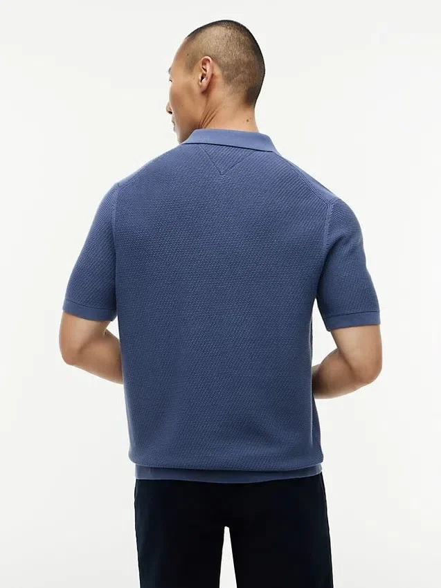 Polo de manga corta con tejido de gofre Polo de manga corta con tejido de gofre
