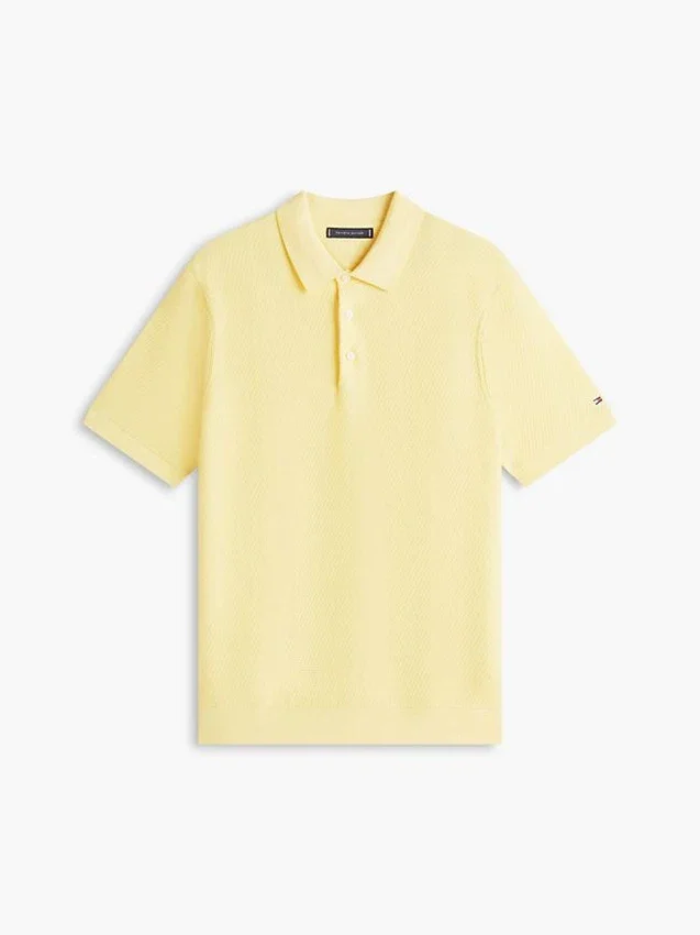 Polo de manga corta con tejido de gofre Polo de manga corta con tejido de gofre