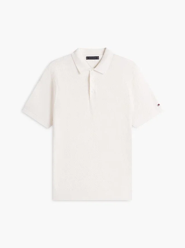 Polo de manga corta con tejido de gofre Polo de manga corta con tejido de gofre