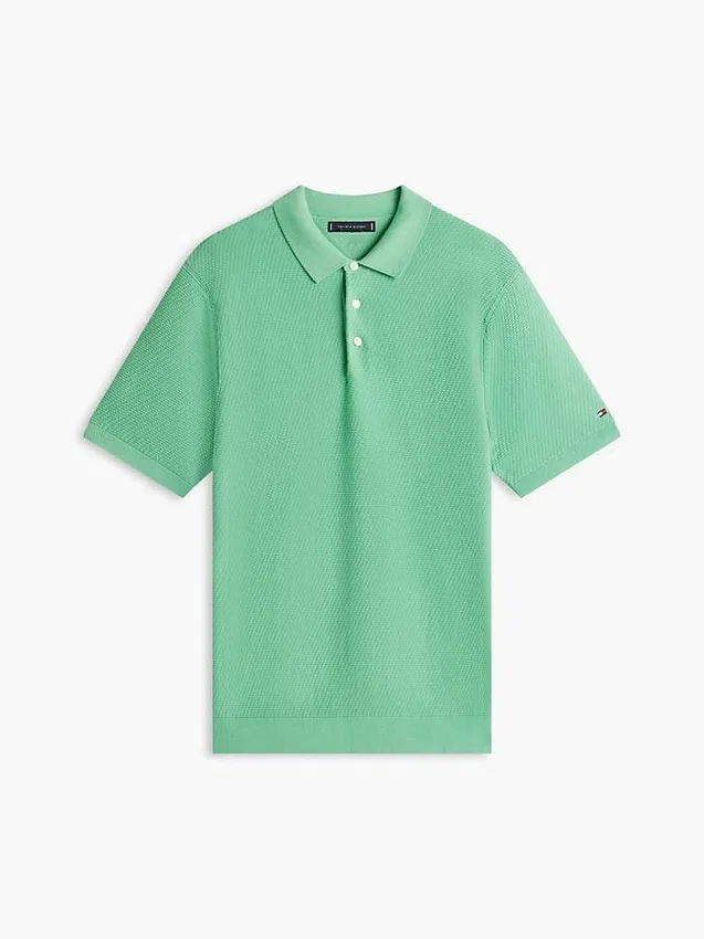 Polo de manga corta con tejido de gofre Polo de manga corta con tejido de gofre