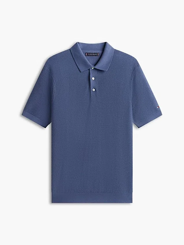 Polo de manga corta con tejido de gofre Polo de manga corta con tejido de gofre