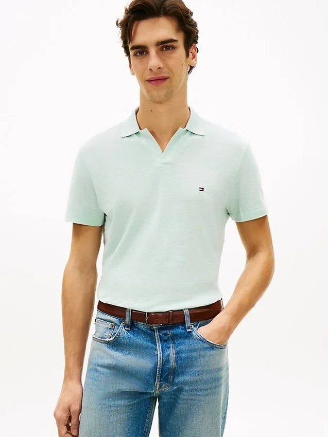 Polo de Oxford texturizado con acabado slub de corte regular Polo de Oxford texturizado con acabado slub de corte regular