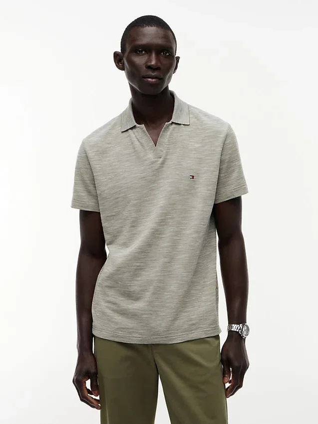 Polo de Oxford texturizado con acabado slub de corte regular Polo de Oxford texturizado con acabado slub de corte regular