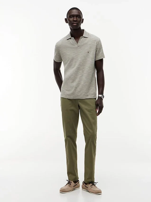 Polo de Oxford texturizado con acabado slub de corte regular Polo de Oxford texturizado con acabado slub de corte regular
