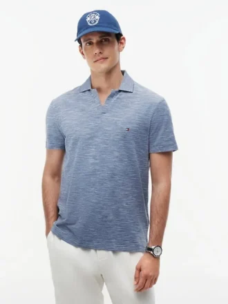 Polo de Oxford texturizado con efecto slub de corte regular
