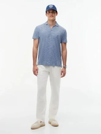 Polo de Oxford texturizado con efecto slub de corte regular