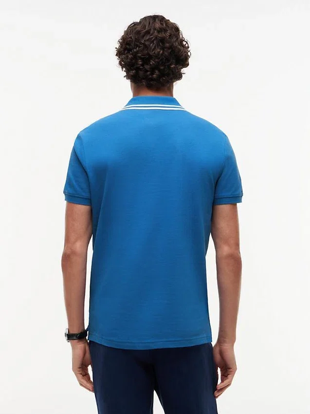 Polo de piqué con escudo monograma de corte regular Polo de piqué con escudo monograma de corte regular