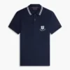 Polo de piqué con escudo monograma de corte regular Polo de piqué con escudo monograma de corte regular