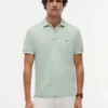 Polo de piqué con mezcla de lino de corte regular