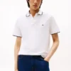 Polo de piqué con mezcla de lino de corte regular