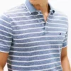 Polo de piqué con mezcla de lino de corte regular