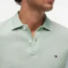 Polo de piqué con mezcla de lino de corte regular