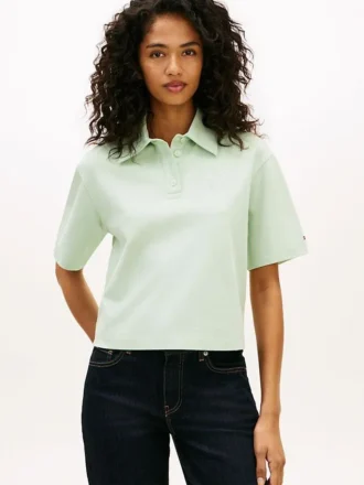 Polo de piqué con monograma en letra cursiva y corte holgado