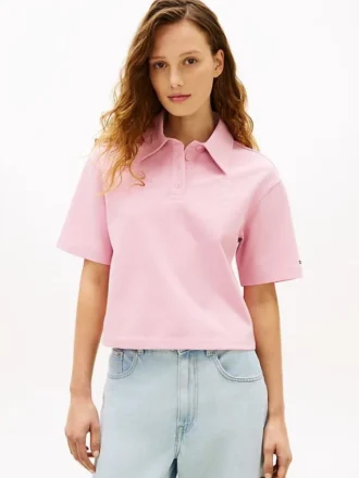 Polo de piqué con monograma en letra cursiva y corte holgado