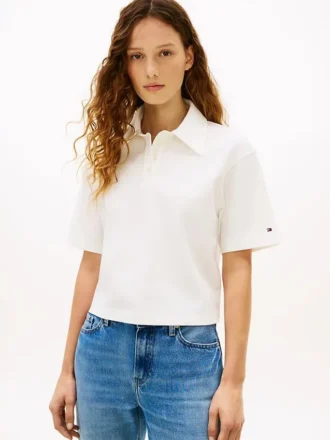 Polo de piqué con monograma en letra cursiva y corte holgado