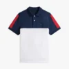 Polo de piqué con rayas en bloques de color y corte regular Polo de piqué con rayas en bloques de color y corte regular