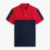 Polo de piqué con rayas en bloques de color y corte regular Polo de piqué con rayas en bloques de color y corte regular