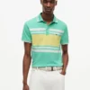 Polo de piqué elástico con rayas anchas y corte entallado Polo de piqué elástico con rayas anchas y corte entallado