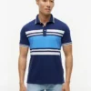 Polo de piqué elástico con rayas anchas y corte entallado Polo de piqué elástico con rayas anchas y corte entallado